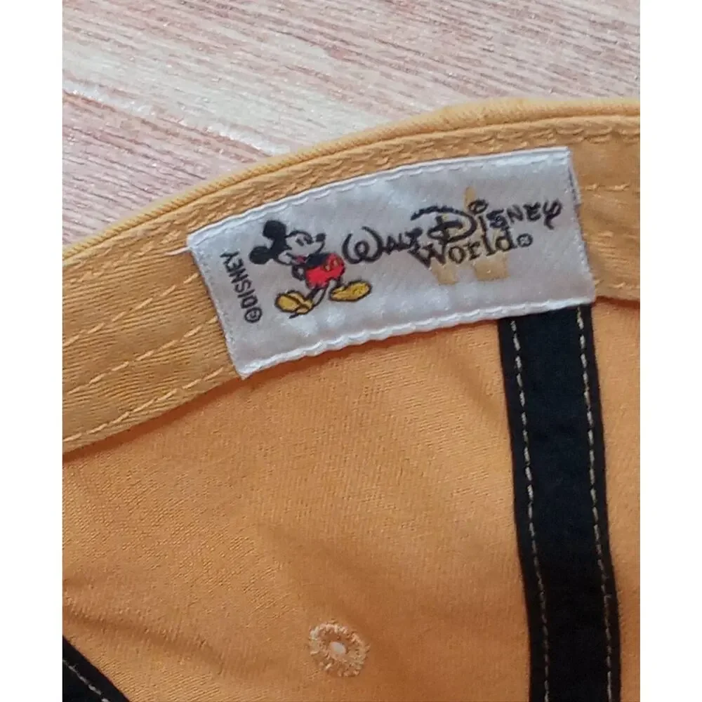 Disney Adults Unisex Hat Cap Yellow Adjustable Vintage Mickey Mouse 71 One Size